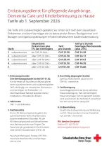 Tarife Entlastungsdienste ab 01.09.2026